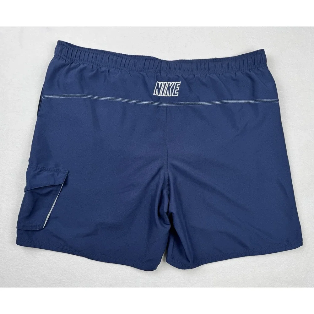 Nike‎ Swim Trunks Blue XL Mesh Lined Cargo Pocket Mens Shorts